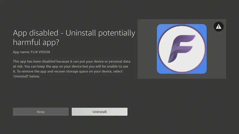 Flix Vision is disabled on Firestick and Fire TV devices